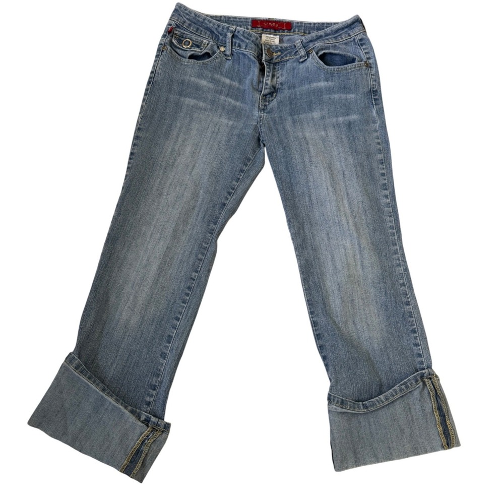 YMI‎ 2000s Y2K Low Rise Cropped Wide Cuff Bootcut Jeans F144479B